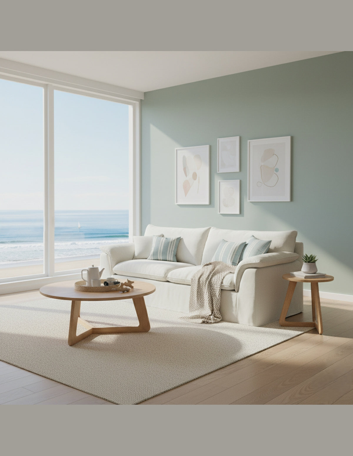 Cannes 3-Seat Sofa with Slip Cover Pearl
