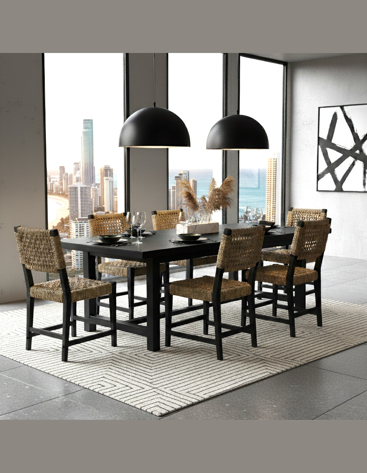 Oliver Coastal Dining Chair Black