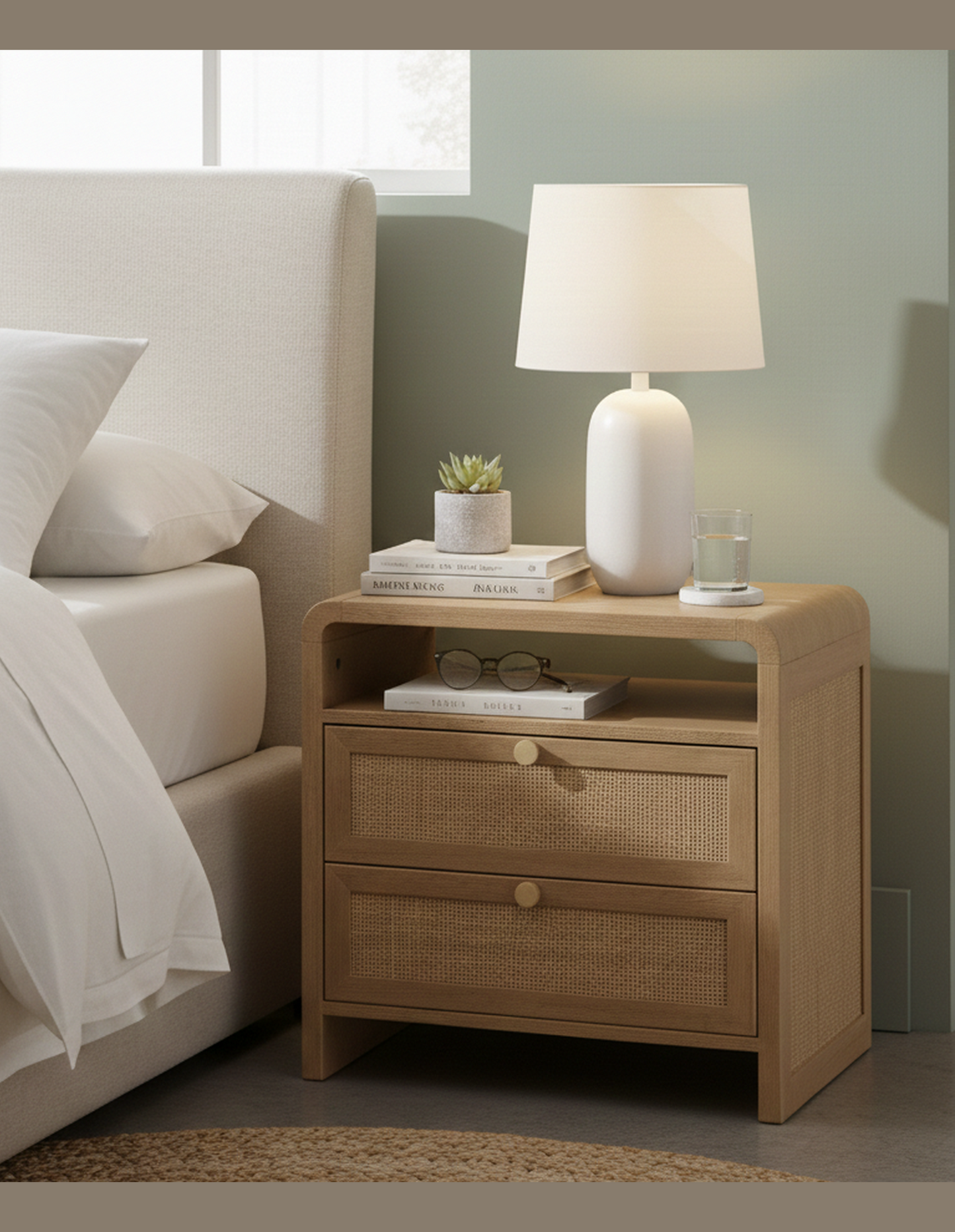 Alexandra Bedside Table 55 cm Natural