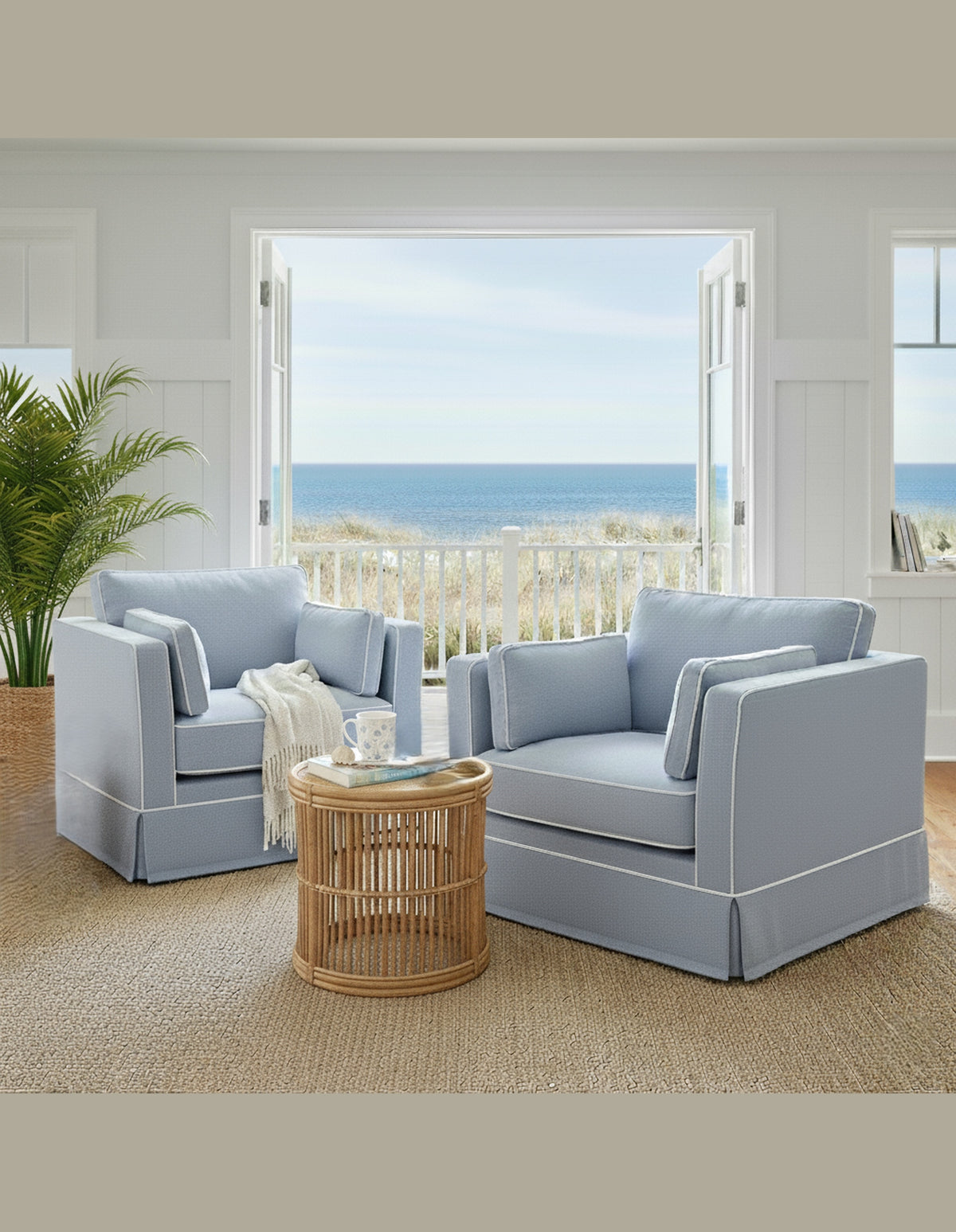 Monaco Armchair with Slip Cover Ocean