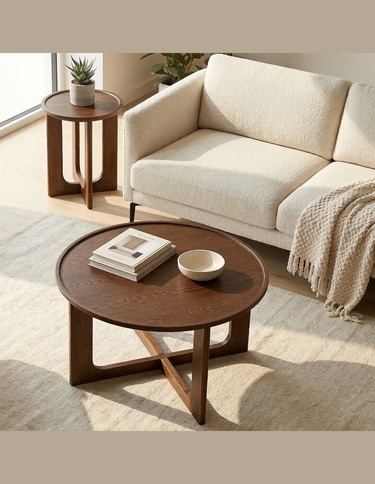 Sverre Round Coffee Table 80 cm Walnut