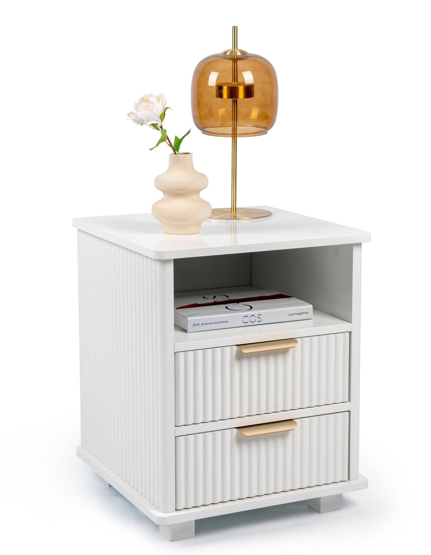 Ingrid Bedside Table 45 x 45 cm White