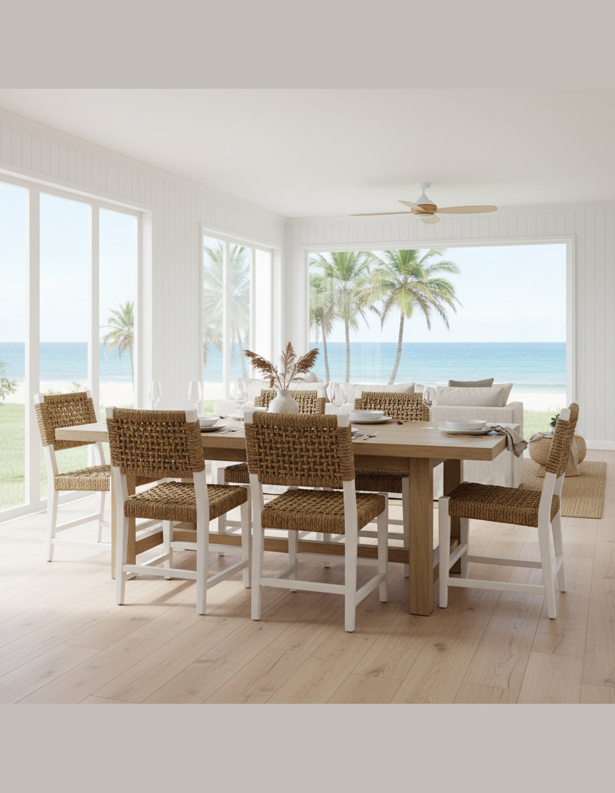 Oliver Coastal Dining Chair White