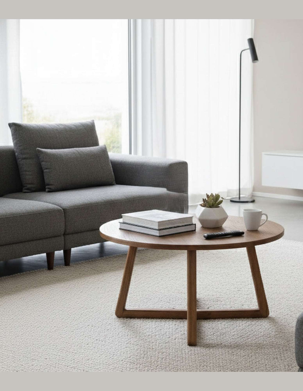 Christopher Round Coffee Table 80 cm Walnut