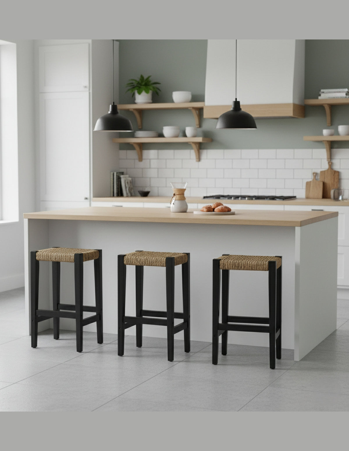 Oliver Coastal Counter Chair Black
