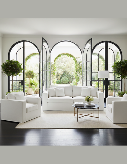 Aspen 3-Seat Sofa with Slip Cover Snow