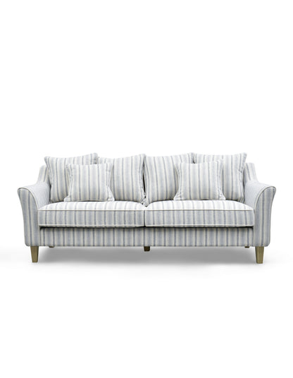 Mallorca 3-Seat Sofa Stripe Blue w/White Piping