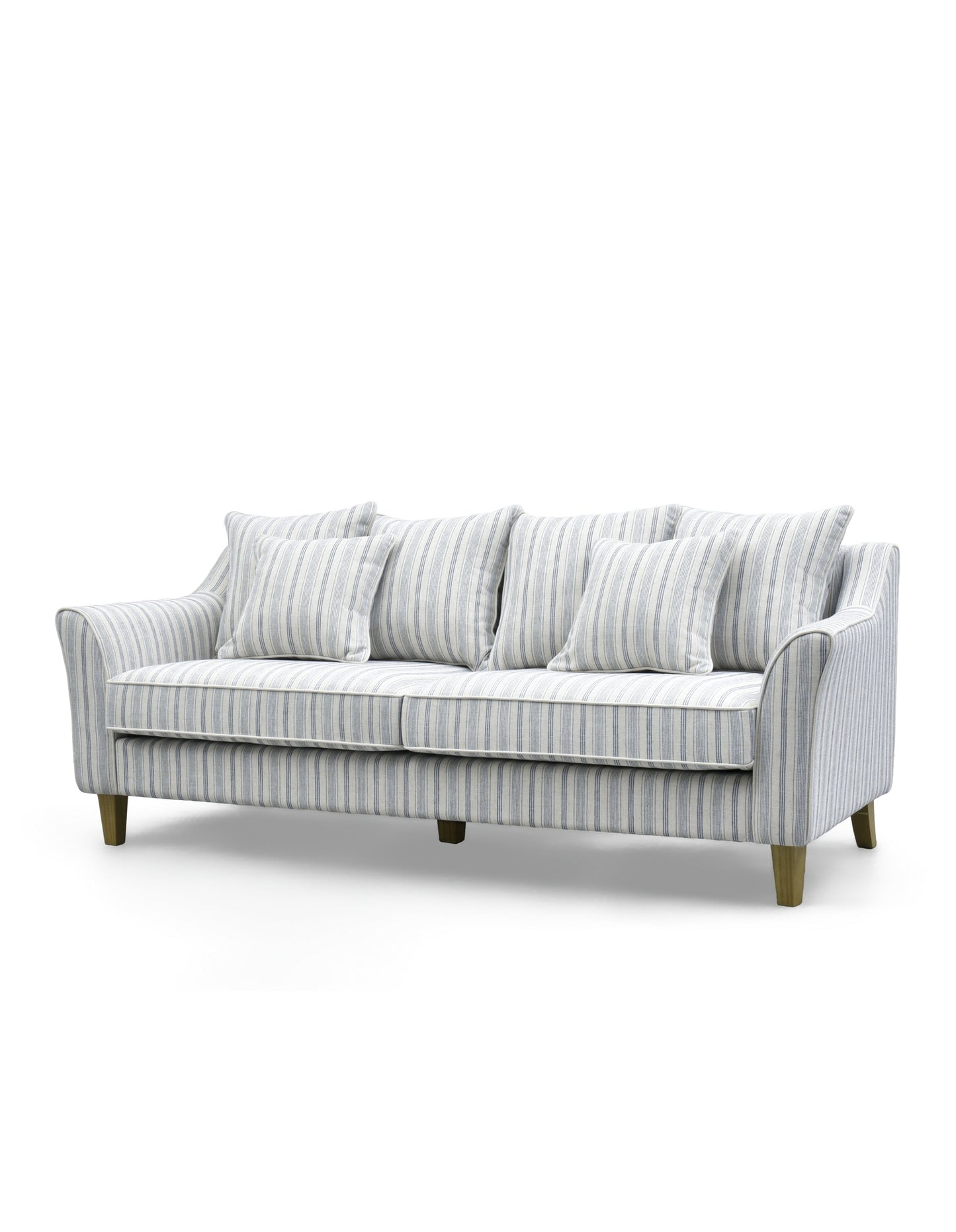 Mallorca 3-Seat Sofa Stripe Blue w/White Piping