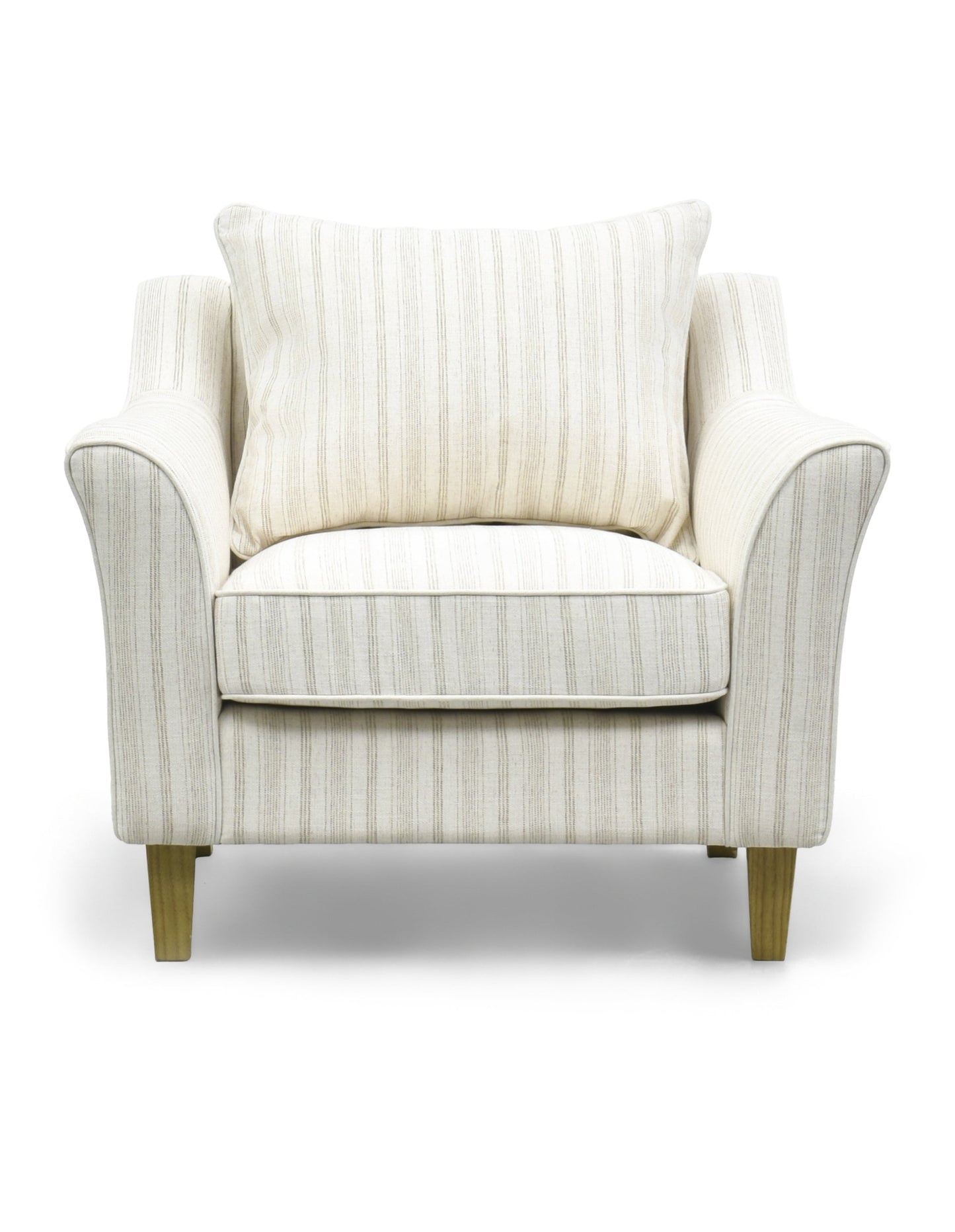 Mallorca Armchair Stripe Natural w/White Piping