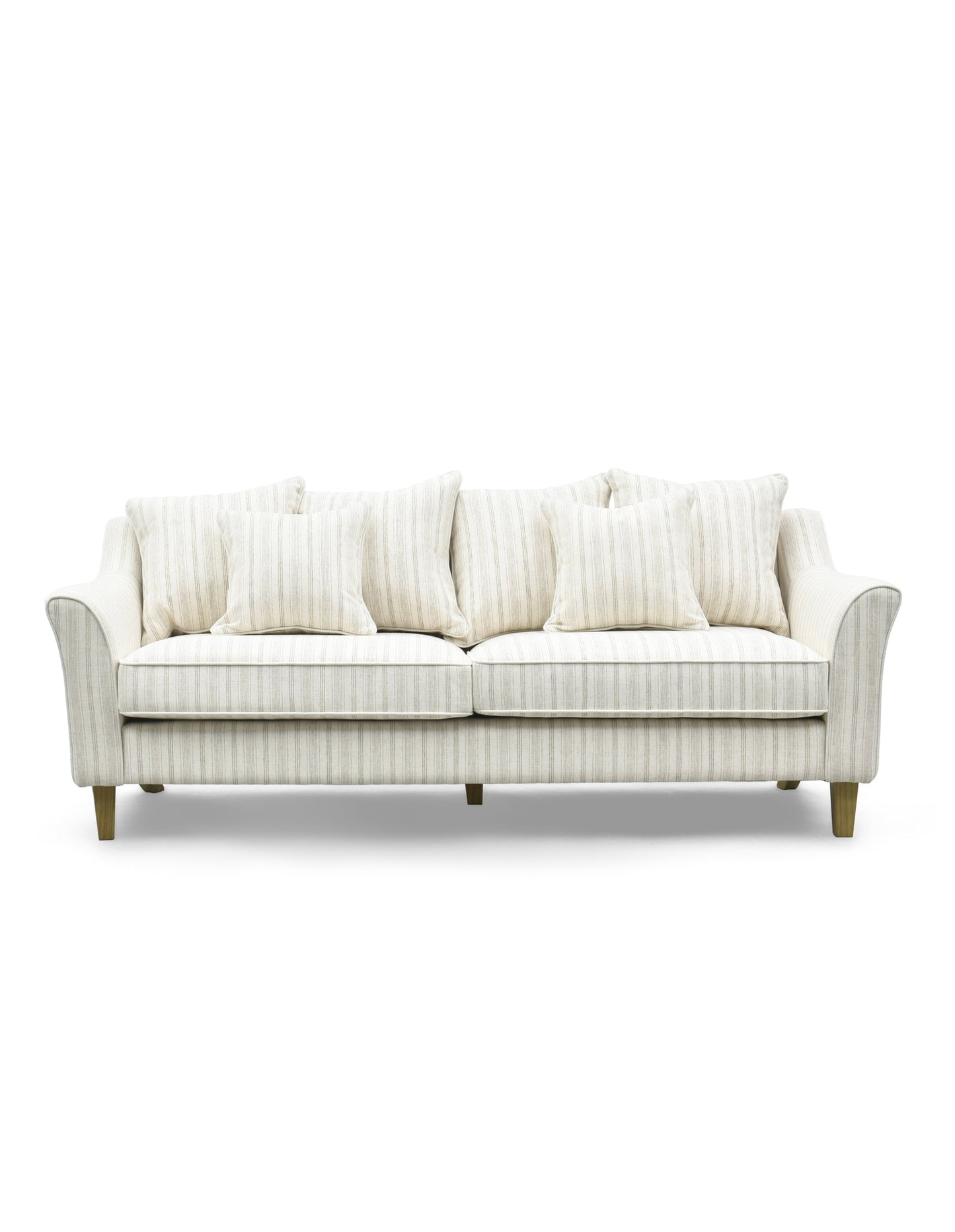 Mallorca 3-Seat Sofa Stripe Natural w/White Piping
