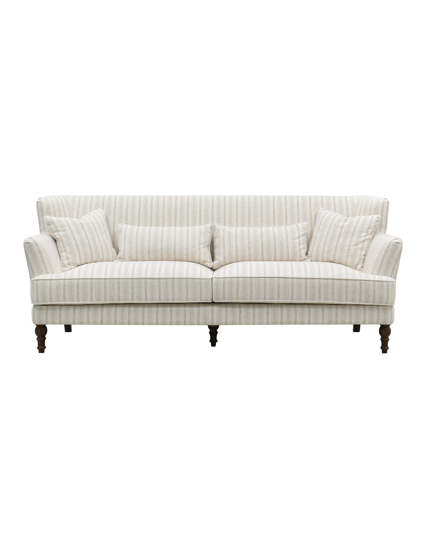 Portofino 3-Seat Sofa Stripe Natural w/White Piping