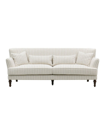 Portofino 3-Seat Sofa Stripe Natural w/White Piping