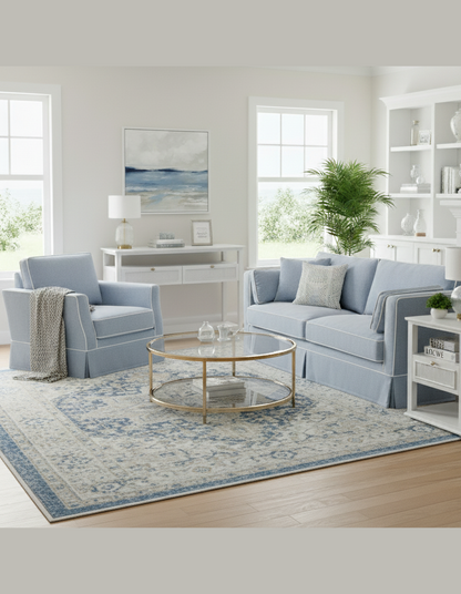 Monaco 3-Seat Sofa with Slip Cover Ocean