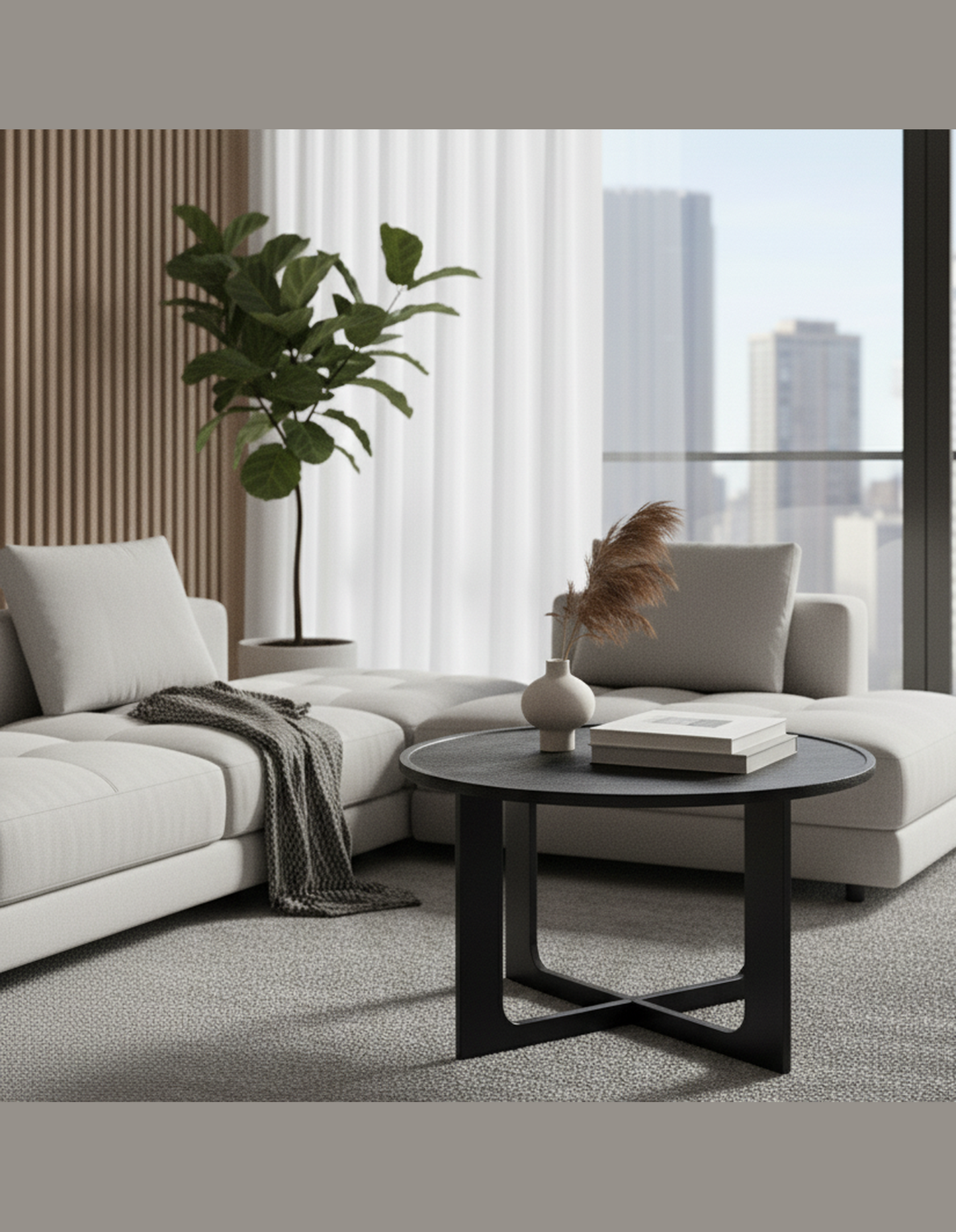 Sverre Round Coffee Table 80 cm Black
