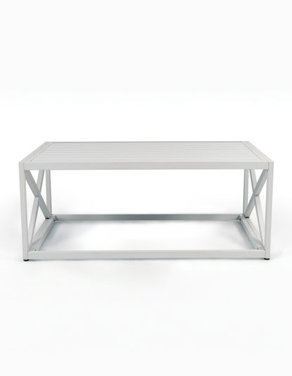 Chloe Modern Hamptons Outdoor 4 pc Lounge Set Light Grey