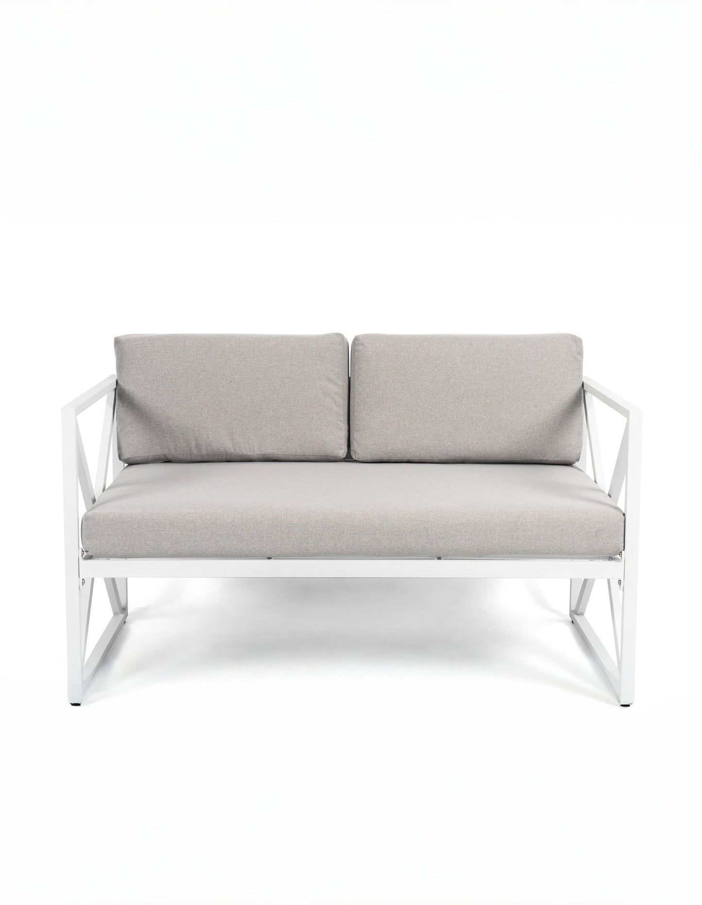 Chloe Modern Hamptons Outdoor 4 pc Lounge Set Light Grey