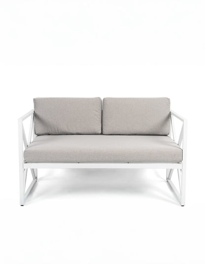 Chloe Modern Hamptons Outdoor 4 pc Lounge Set Light Grey
