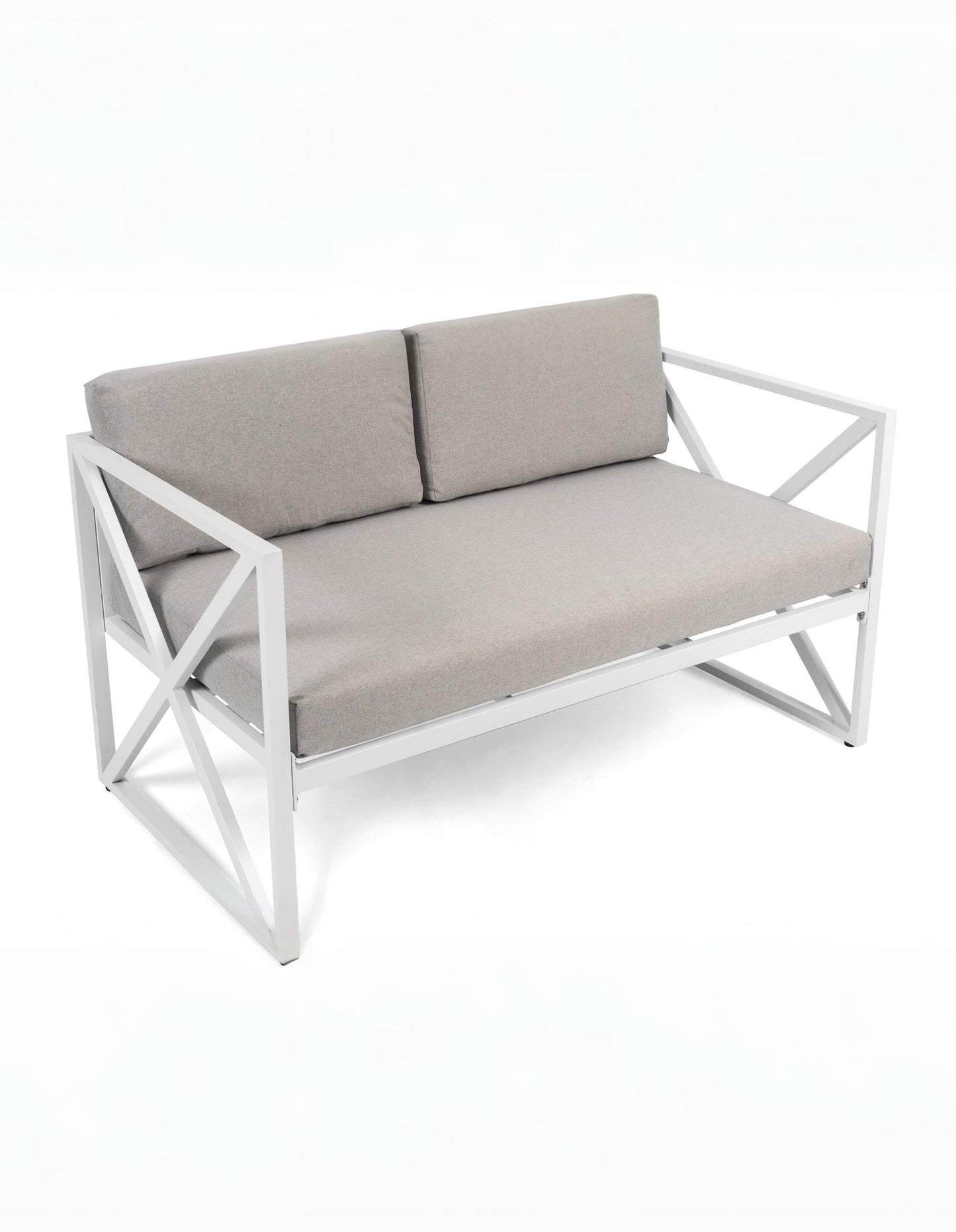 Chloe Modern Hamptons Outdoor 4 pc Lounge Set Light Grey