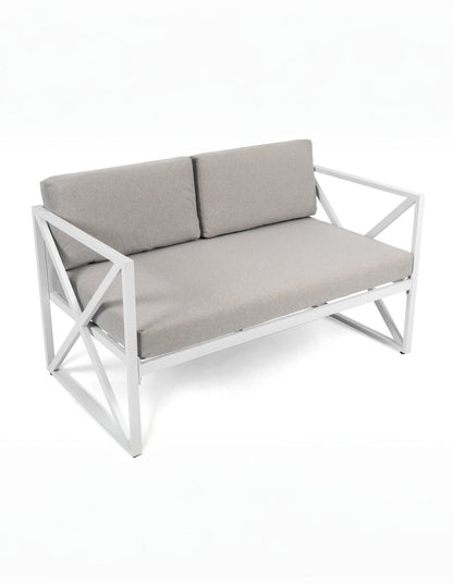 Chloe Modern Hamptons Outdoor 4 pc Lounge Set Light Grey
