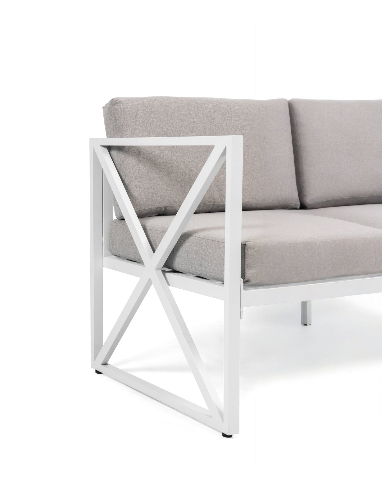 Chloe Modern Hamptons Outdoor 4 pc Lounge Set Light Grey