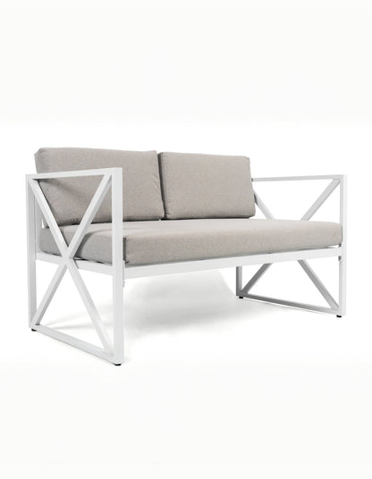 Chloe Modern Hamptons Outdoor 4 pc Lounge Set Light Grey