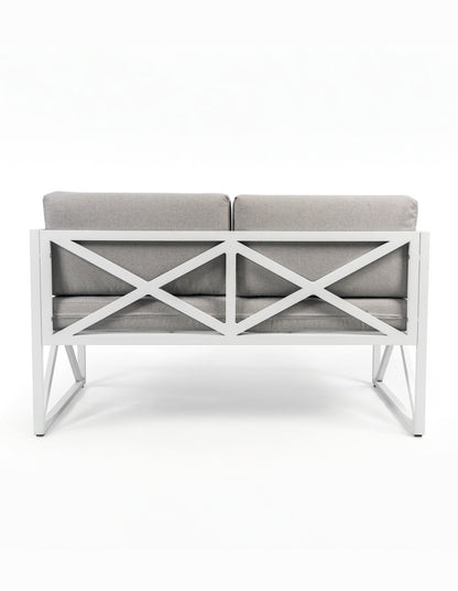 Chloe Modern Hamptons Outdoor 4 pc Lounge Set Light Grey