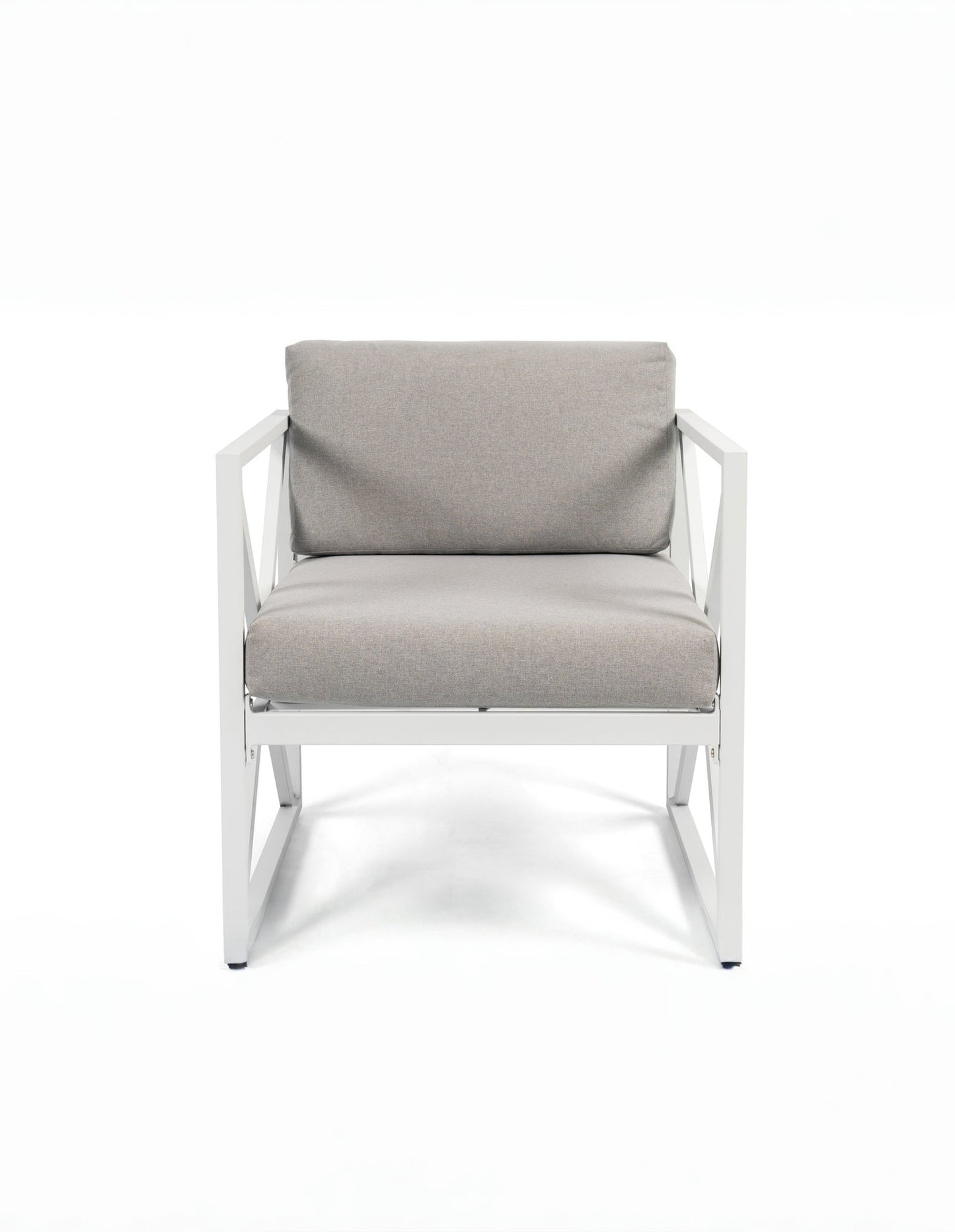 Chloe Modern Hamptons Outdoor 4 pc Lounge Set Light Grey