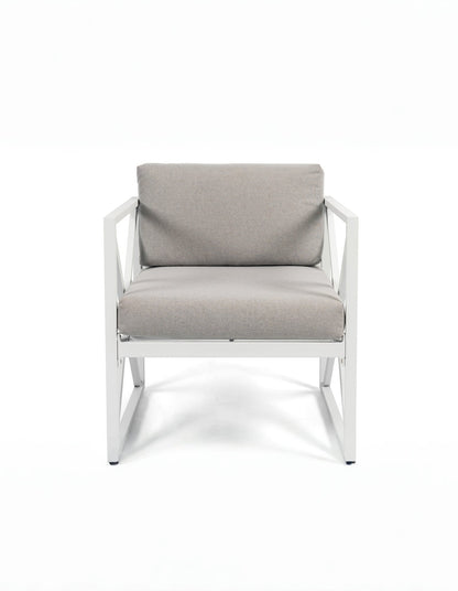 Chloe Modern Hamptons Outdoor 4 pc Lounge Set Light Grey