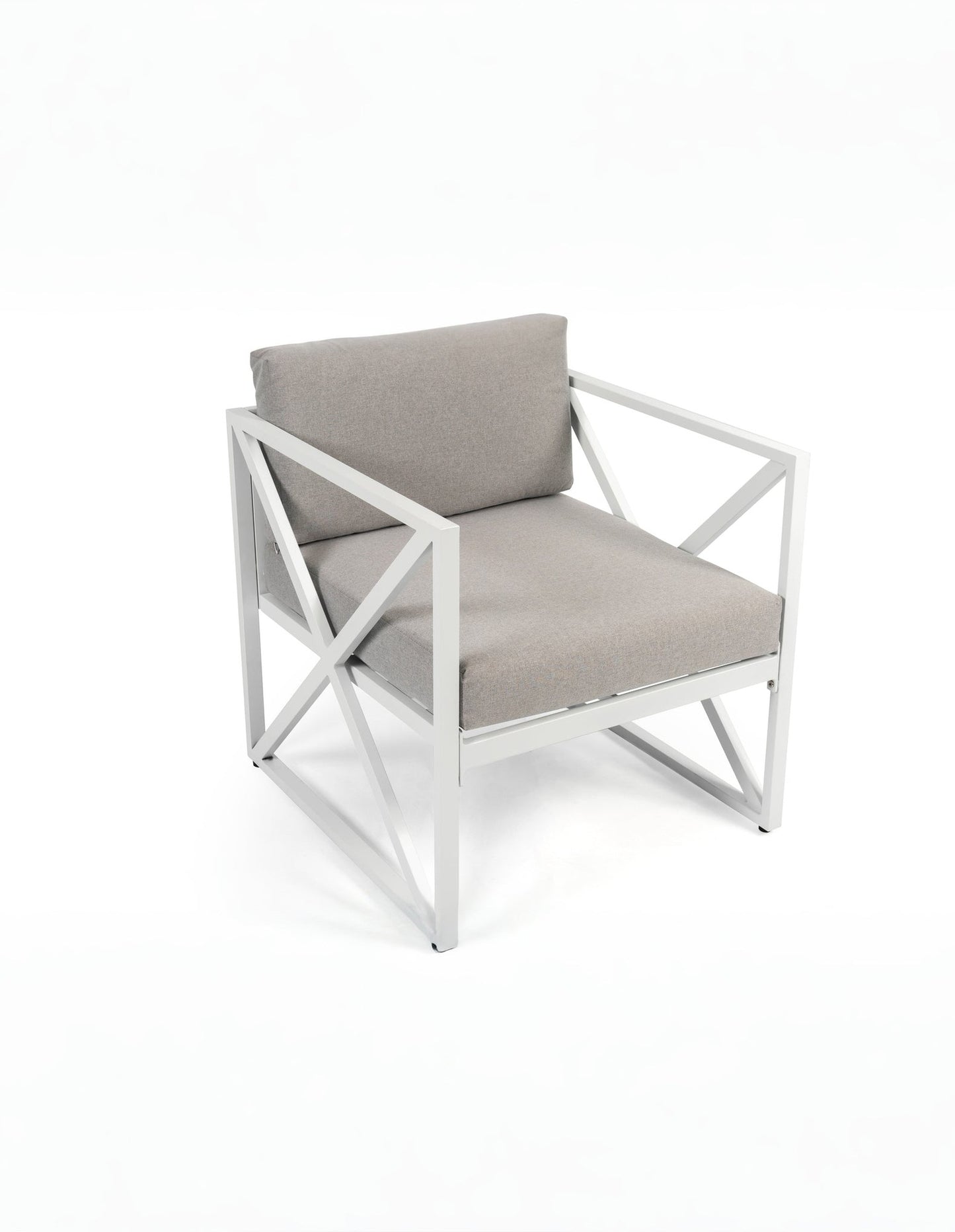Chloe Modern Hamptons Outdoor 4 pc Lounge Set Light Grey