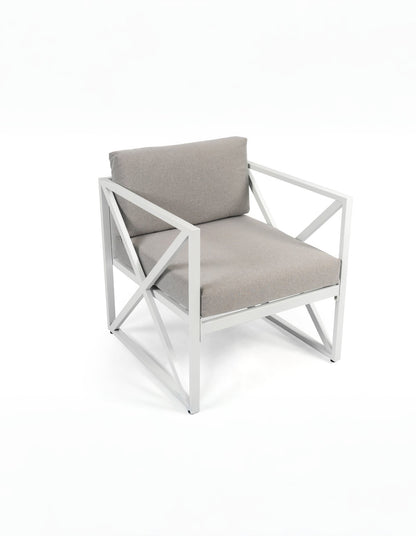 Chloe Modern Hamptons Outdoor 4 pc Lounge Set Light Grey