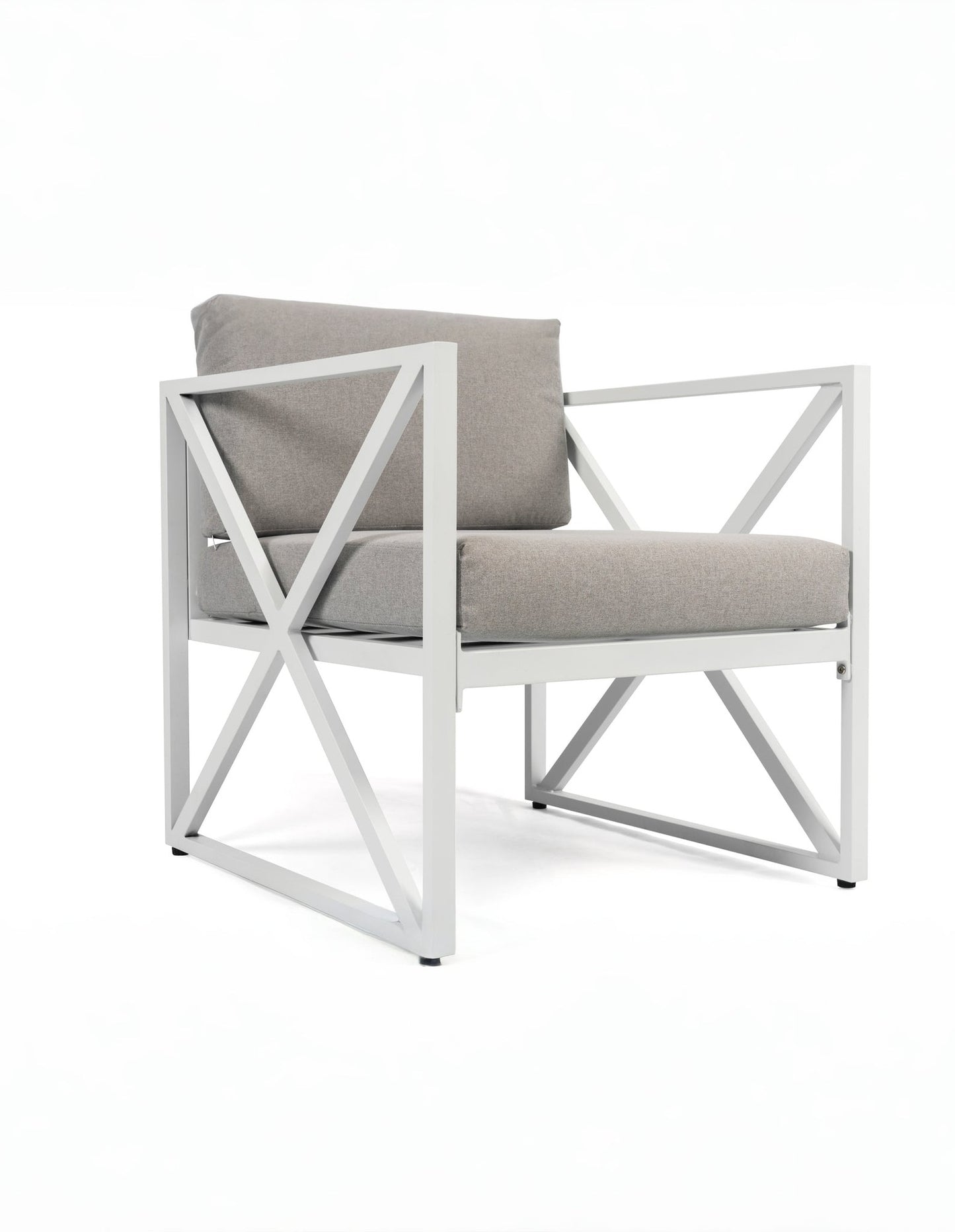 Chloe Modern Hamptons Outdoor 4 pc Lounge Set Light Grey