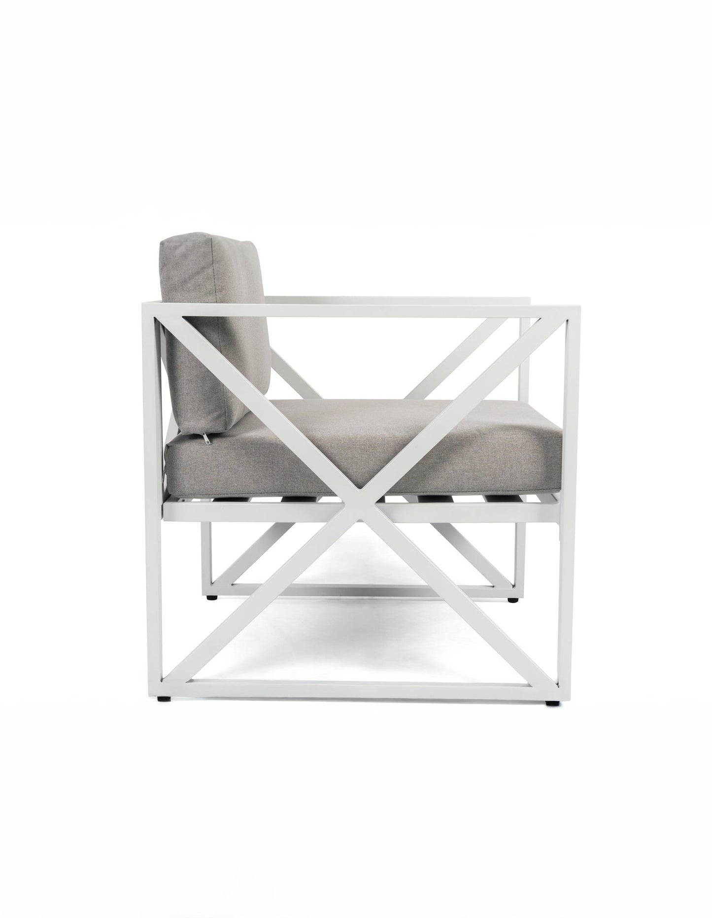 Chloe Modern Hamptons Outdoor 4 pc Lounge Set Light Grey
