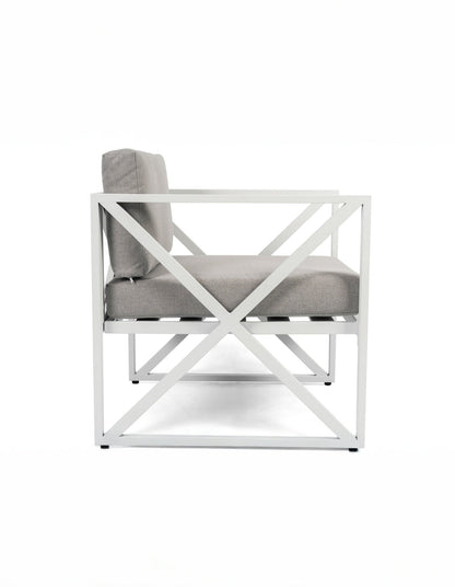 Chloe Modern Hamptons Outdoor 4 pc Lounge Set Light Grey