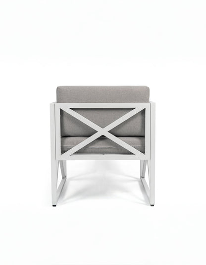 Chloe Modern Hamptons Outdoor 4 pc Lounge Set Light Grey