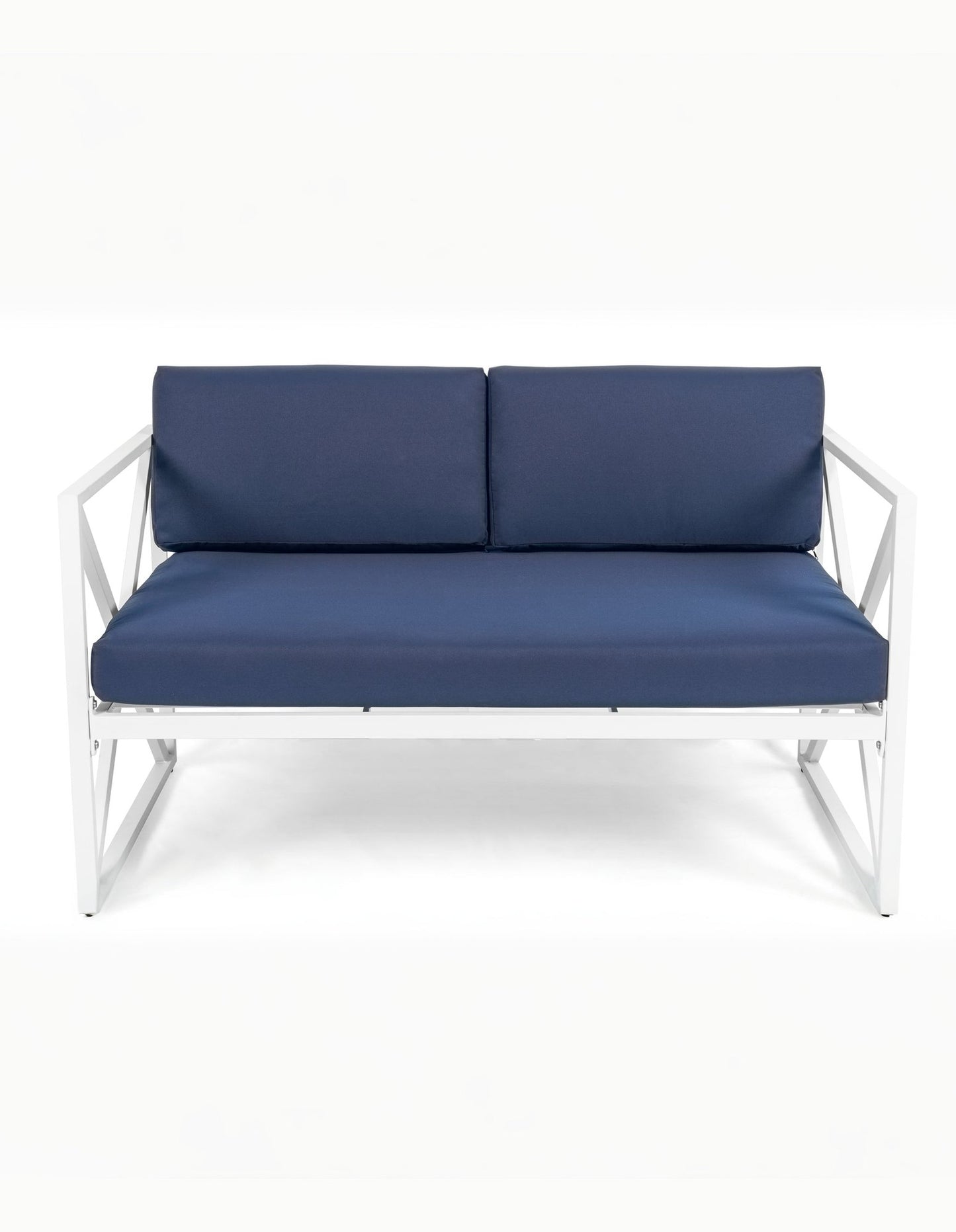 Chloe Modern Hamptons Outdoor 4 pc Lounge Set Navy
