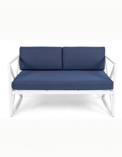 Chloe Modern Hamptons Outdoor 4 pc Lounge Set Navy