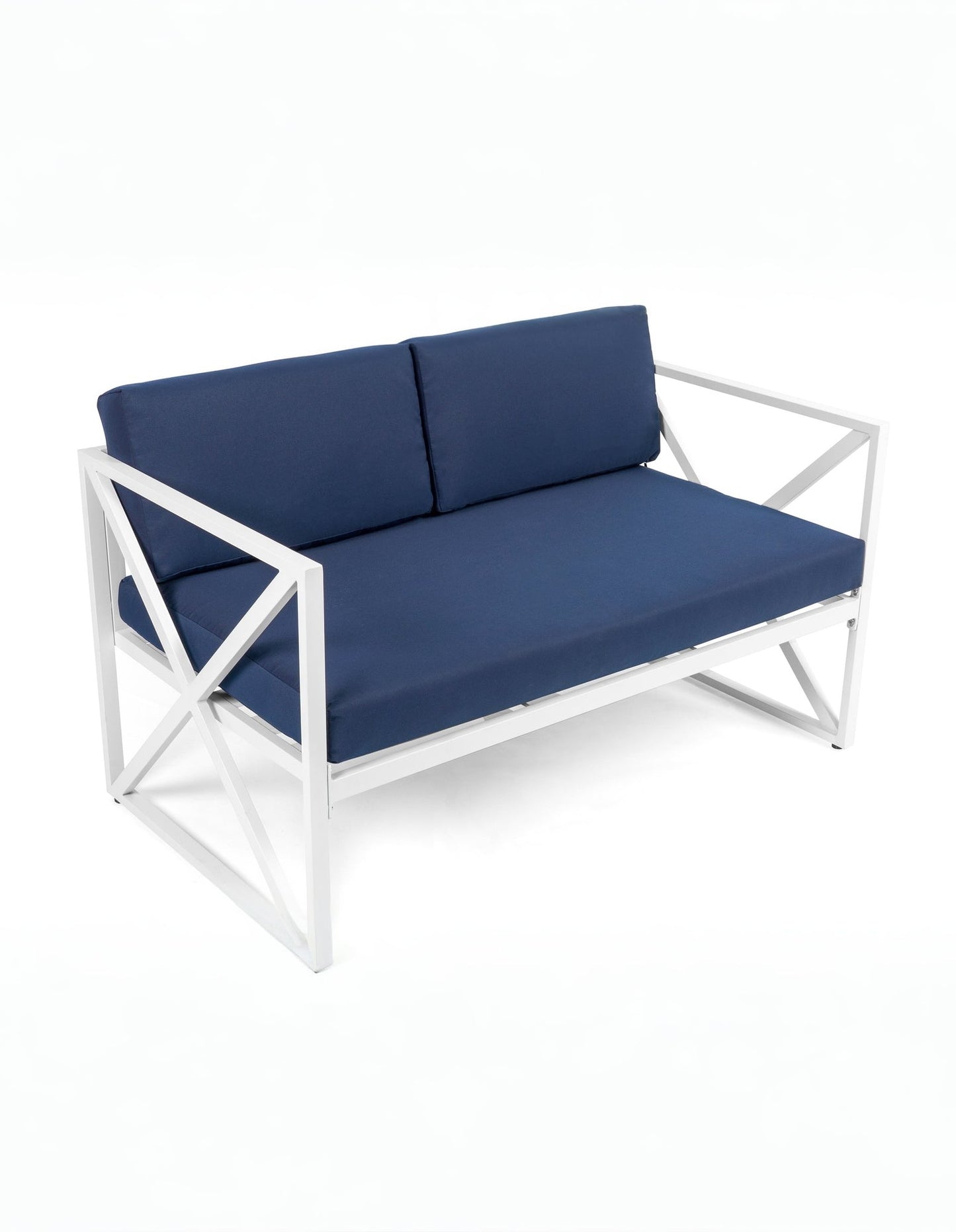 Chloe Modern Hamptons Outdoor 4 pc Lounge Set Navy