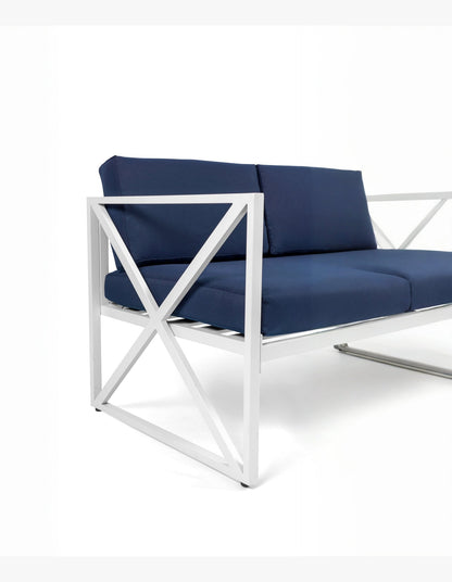 Chloe Modern Hamptons Outdoor 4 pc Lounge Set Navy