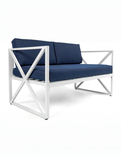 Chloe Modern Hamptons Outdoor 4 pc Lounge Set Navy
