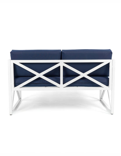 Chloe Modern Hamptons Outdoor 4 pc Lounge Set Navy