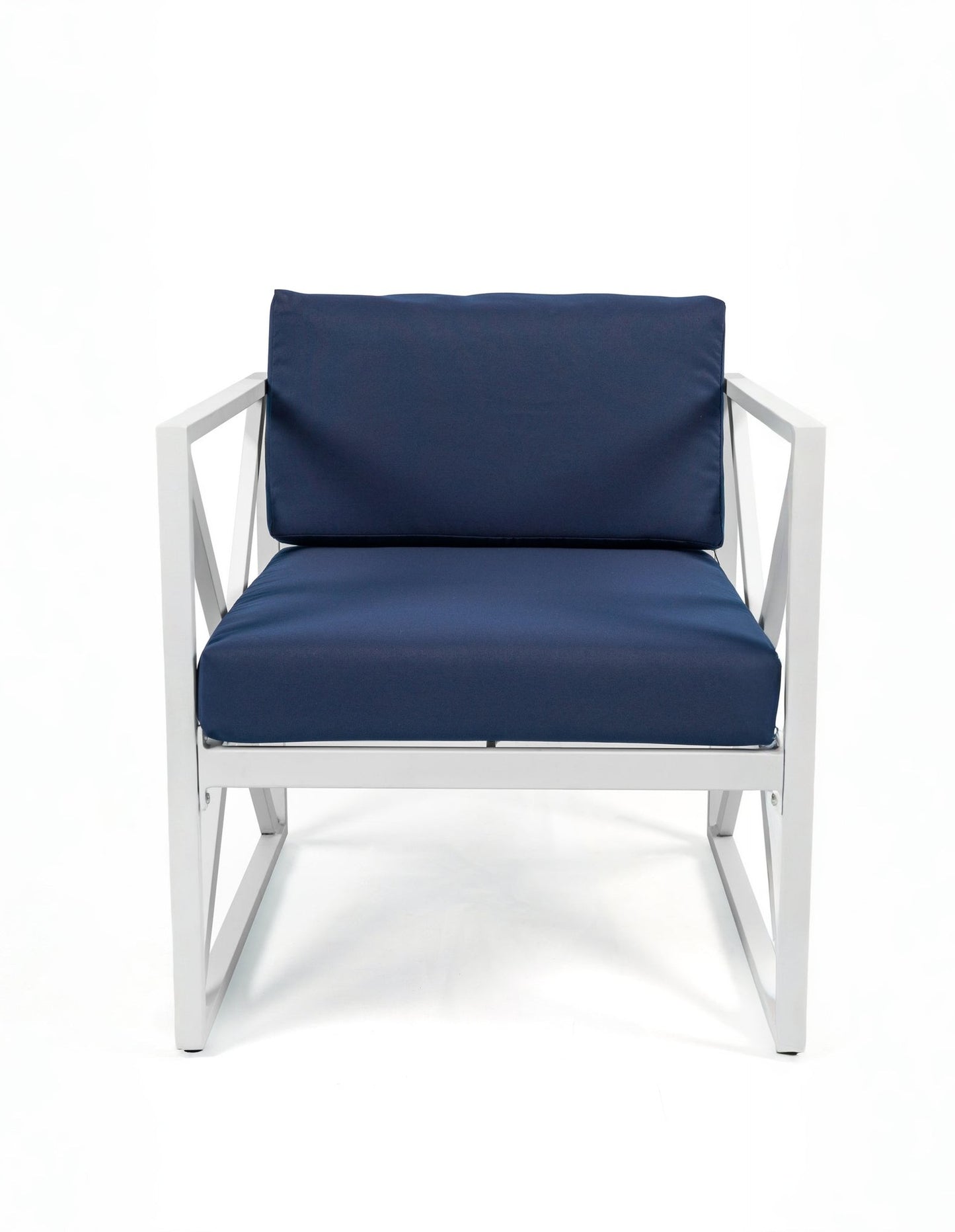 Chloe Modern Hamptons Outdoor 4 pc Lounge Set Navy