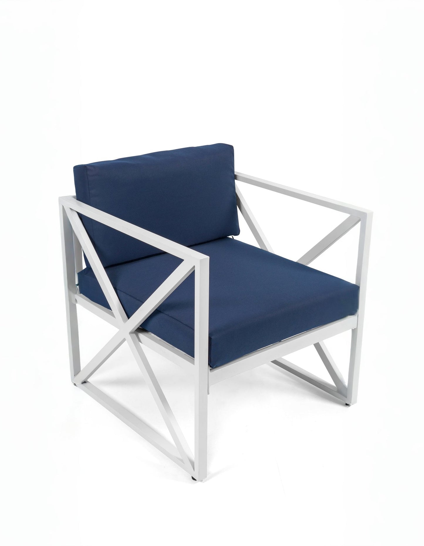 Chloe Modern Hamptons Outdoor 4 pc Lounge Set Navy