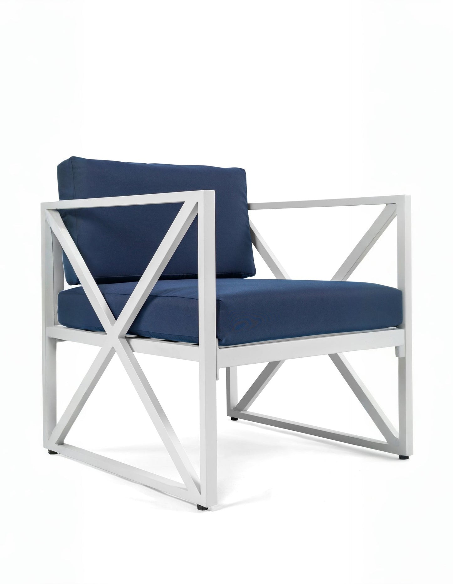 Chloe Modern Hamptons Outdoor 4 pc Lounge Set Navy