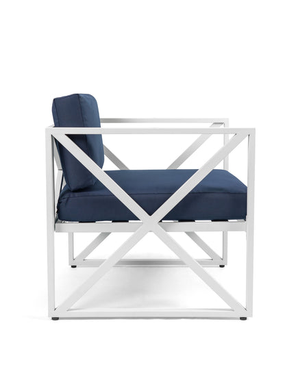 Chloe Modern Hamptons Outdoor 4 pc Lounge Set Navy