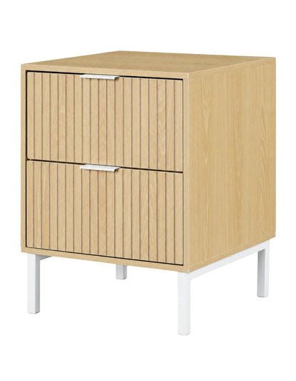 Jonas 2-Drawer Bedside Table Natural