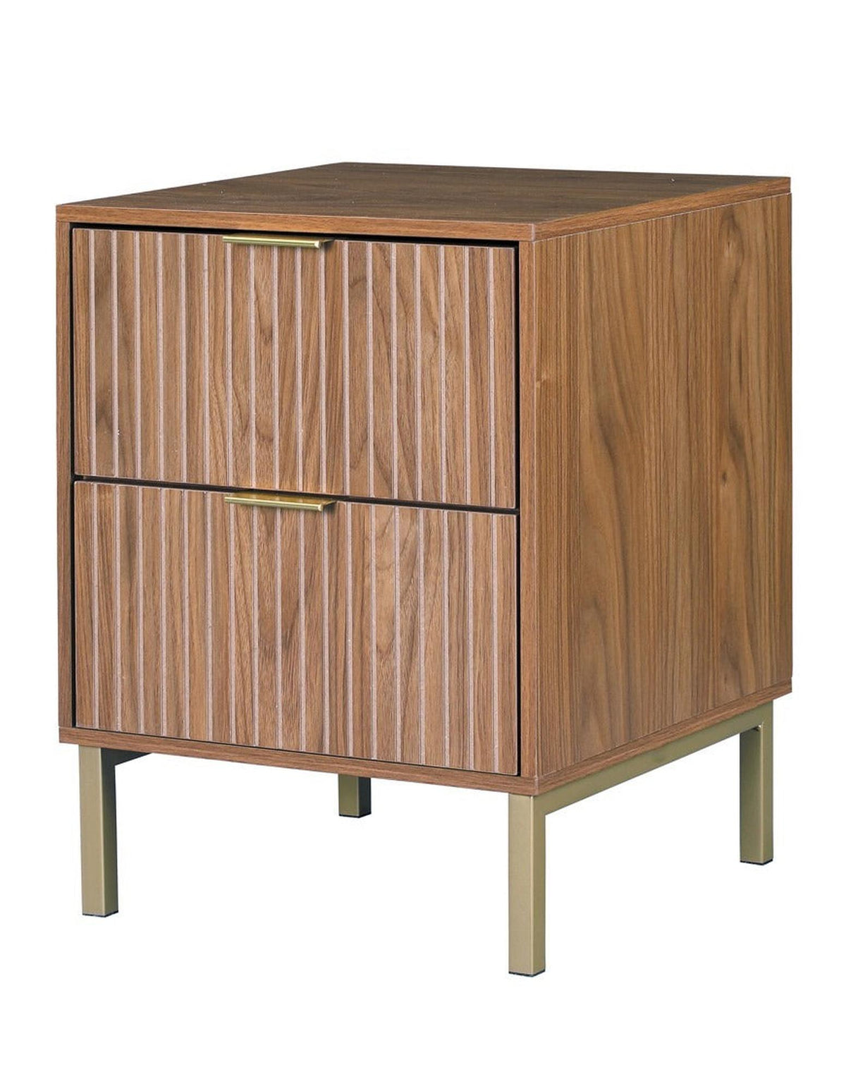 Jonas 2-Drawer Bedside Table Walnut