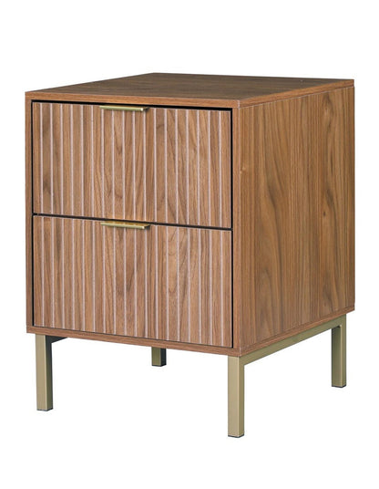 Jonas 2-Drawer Bedside Table Walnut