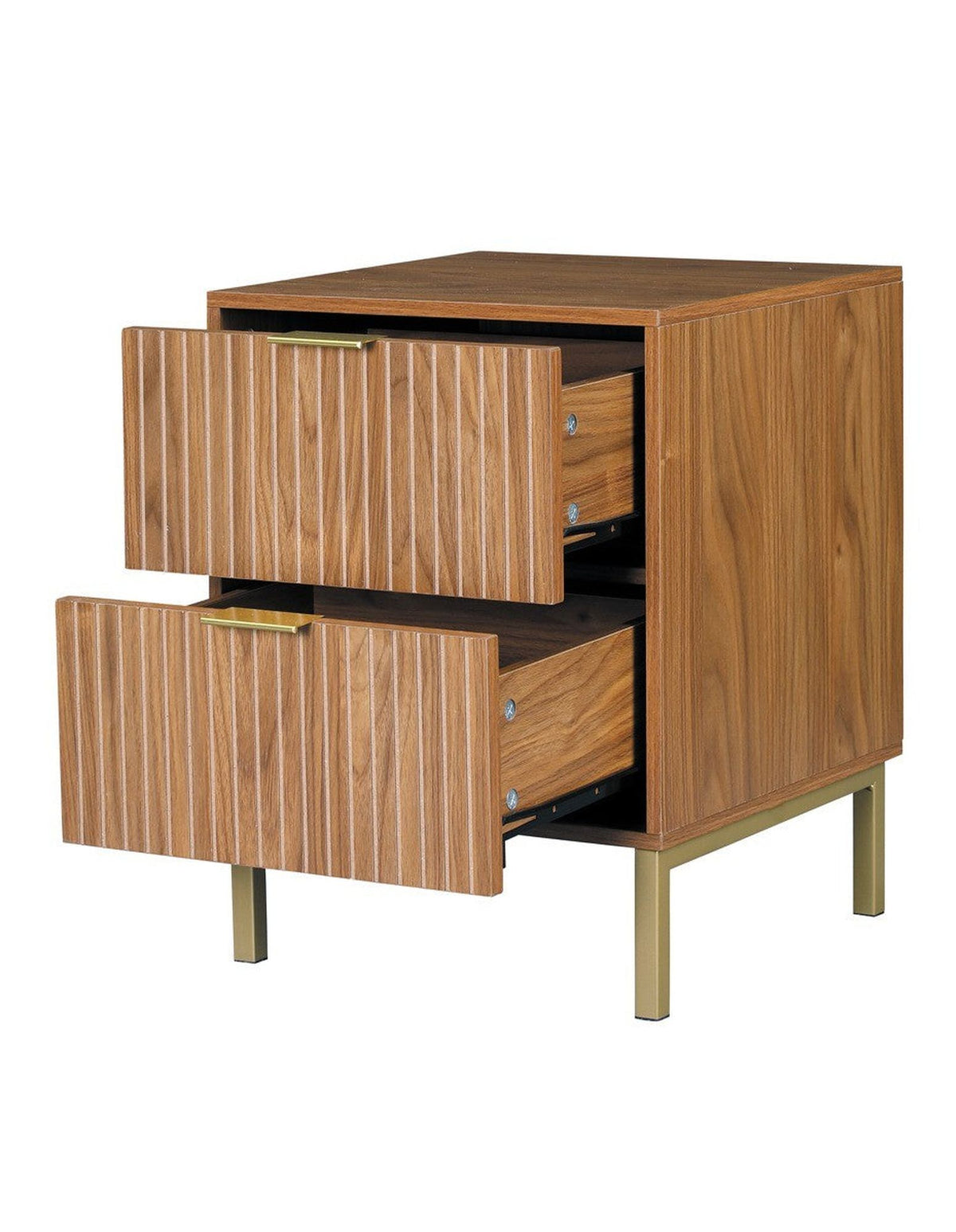 Jonas 2-Drawer Bedside Table Walnut