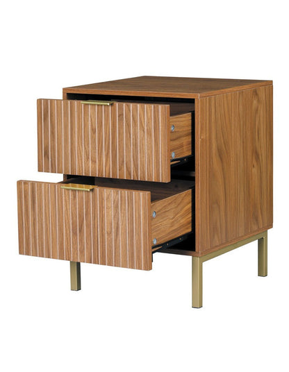Jonas 2-Drawer Bedside Table Walnut