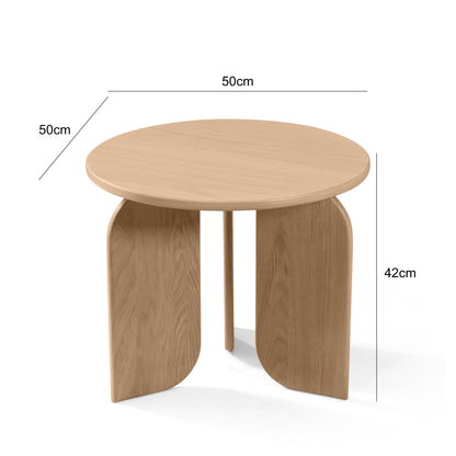 Gemma Oak Side Tri Leg Side Table Large 50cm